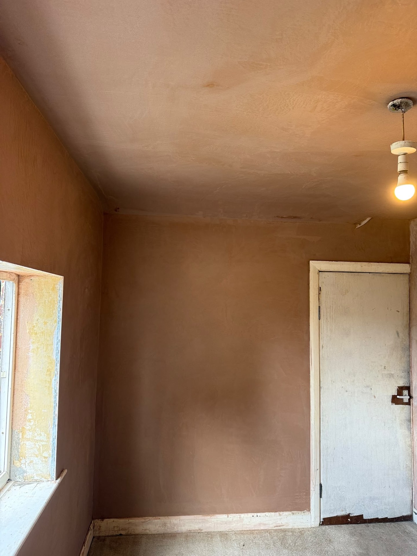 Walls being finished during a refurbishment